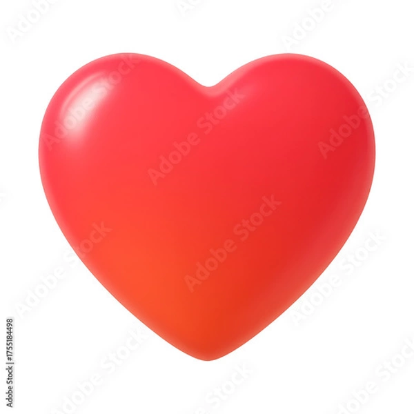 Obraz PNG Glossy red heart symbol