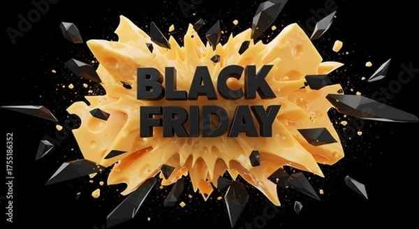 Fototapeta Black Friday explosion design with dark background. The image features a dynamic composition.