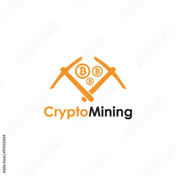 Obraz Crypto Mining Logo Templates Simple
