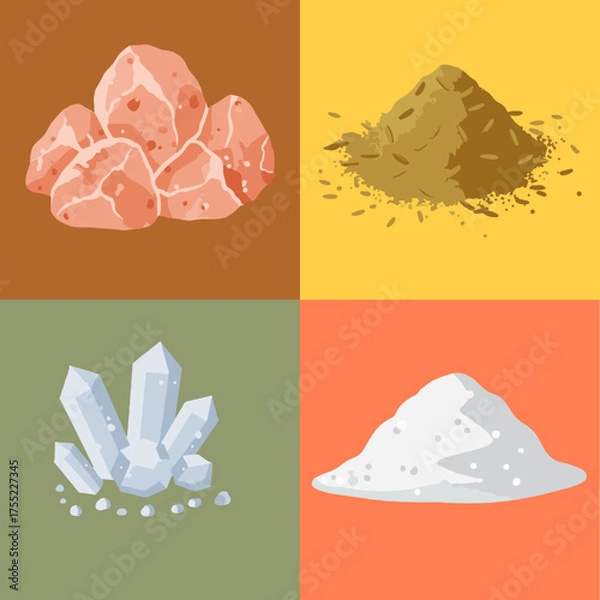 Fototapeta set illustration vector graphic of sand and rocks