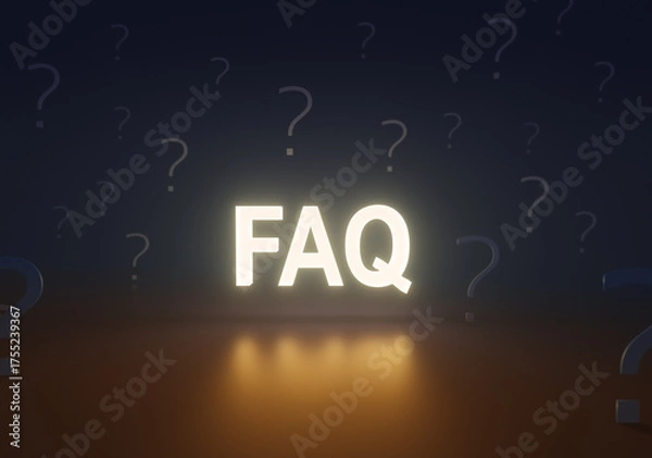 Obraz Glowing FAQ Amidst Questions