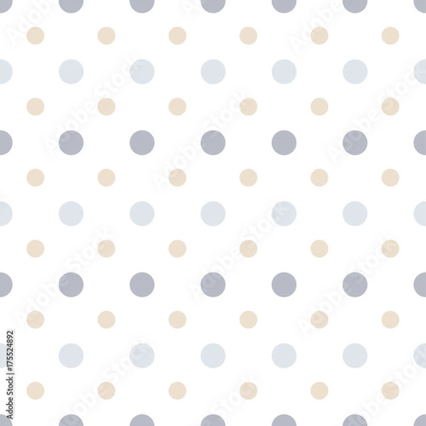 Fototapeta Abstract vector geometric dotted seamless pattern. Colored background. Wrapping paper. Print for interior design and fabric. Kids colorful background.