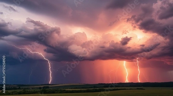 Obraz storm over the city