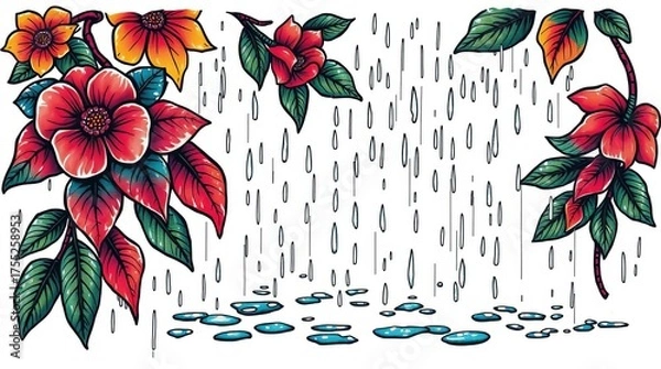 Obraz flowers and leaves