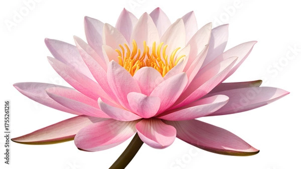 Obraz Pink Water Lily PNG – Realistic Lotus Flower Isolated on Transparent Background