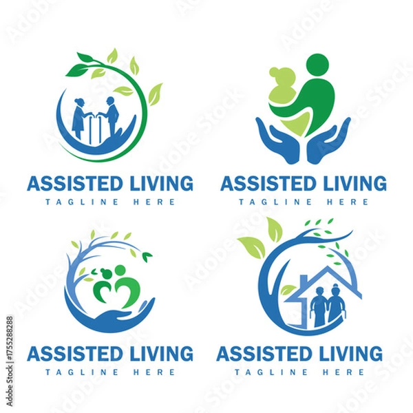 Obraz Senior assisted living logo design template.