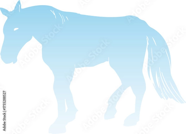 Fototapeta 水色の馬のシルエットの挿絵