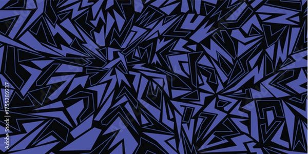 Obraz ilustration geometric abstract bacground blue black