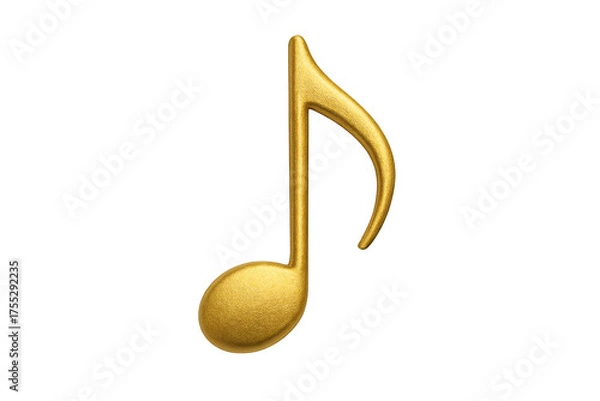 Fototapeta Golden musical eighth note symbol on transparent background