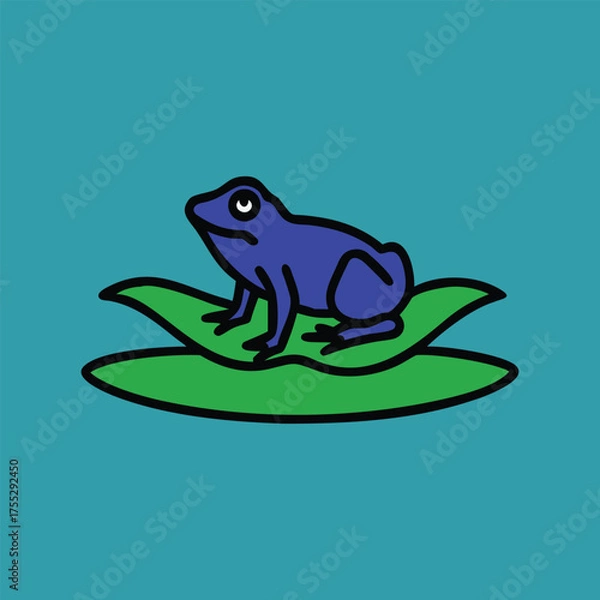 Obraz green frog on white background  AI generated