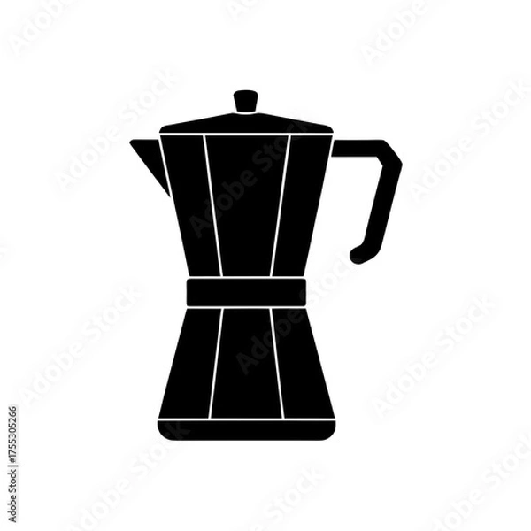 Obraz Espresso maker silhouette on transparent background