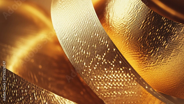 Fototapeta gold ribbon wave glow background 