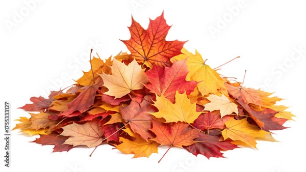 Obraz Pile of Colorful Autumn Maple Leaves