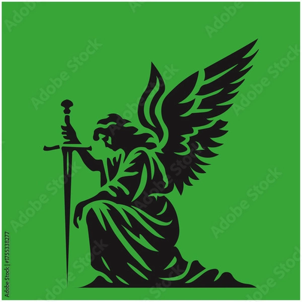 Fototapeta Ornamental Floral Design A classic black and white floral design element featuring elegant, curved leaves and intricate detailing. Perfect for use in decorative borders, logos