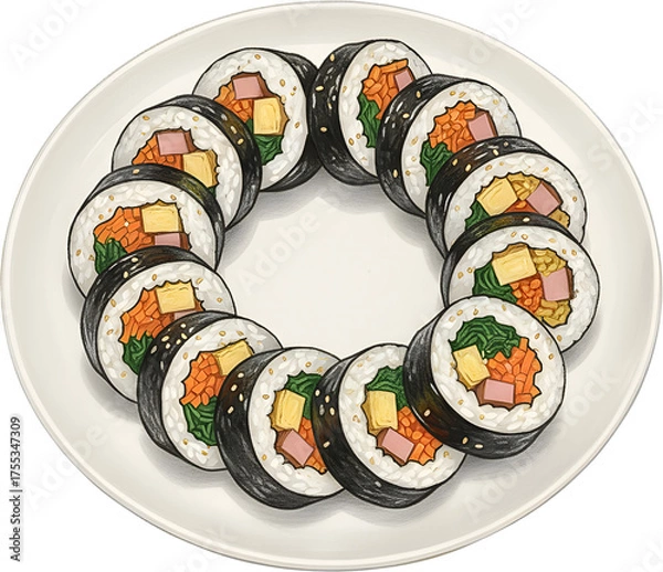 Obraz Sliced Kimbap Rolls