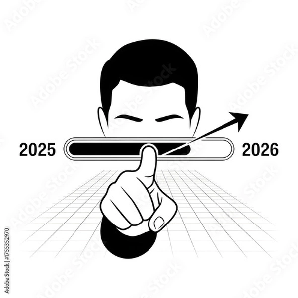 Fototapeta 2025 to 2026 Future Loading Progress Bar – Vision, Planning, and Strategic Growth Concept”