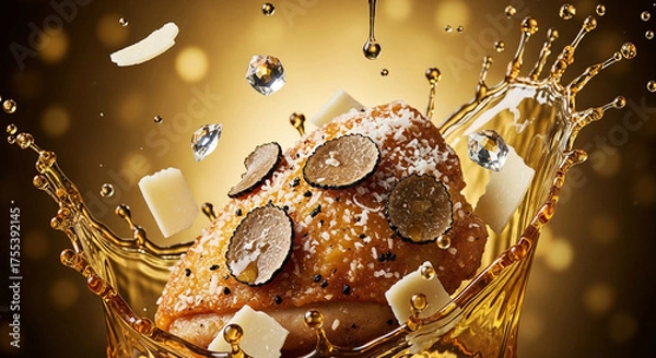 Fototapeta Truffle Parmesan Fried Chicken Splash