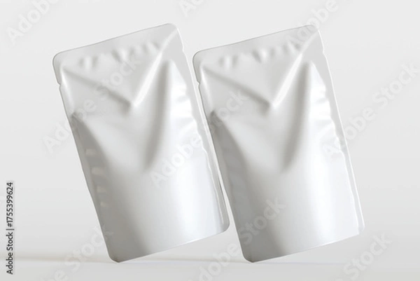Fototapeta Realistic pouch packaging for mockup collection white color