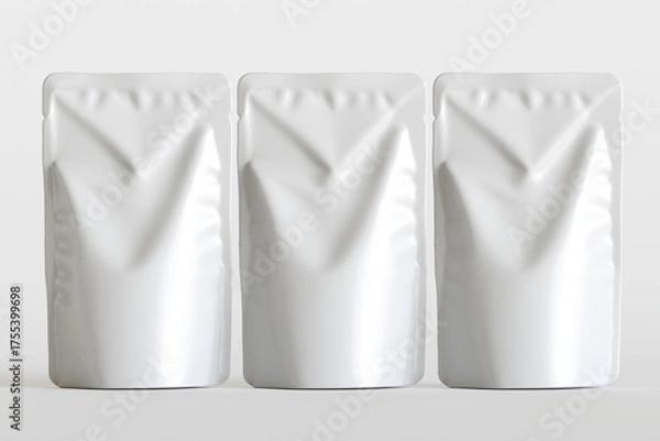 Fototapeta Realistic pouch packaging for mockup collection white color