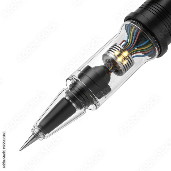 Fototapeta Transparent Tattoo Machine Internal Components Visible isolated on a transparent background