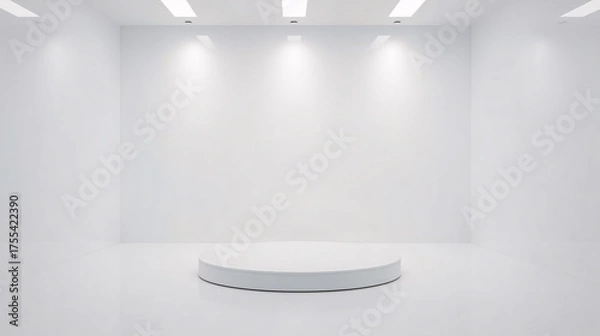 Obraz empty white room with white wall