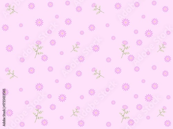 Fototapeta ピンクの花のシームレスパターン　A-2'