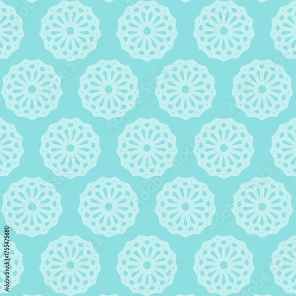 Obraz 水色と白の幾何学模様パターン背景・和風、アジアンテイスト