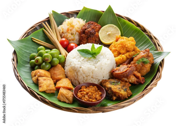 Obraz Pad Indonesian food isolated on white background