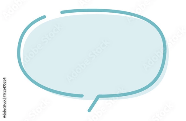 Obraz 隙間のある版ずれ風のシンプルな吹き出し　青系