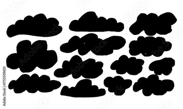 Fototapeta Solid Black Cloud Shape Silhouette