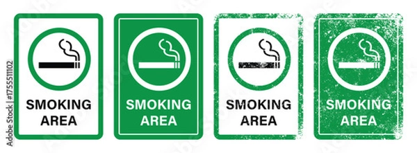 Obraz Smoking Area Sign Vector Illustration Designated Zone Symbols