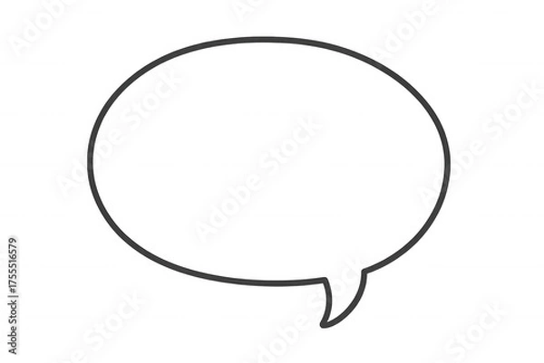 Obraz Speech bubble vector representing conversation, communication, or dialogue, with a transparent background for graphic design