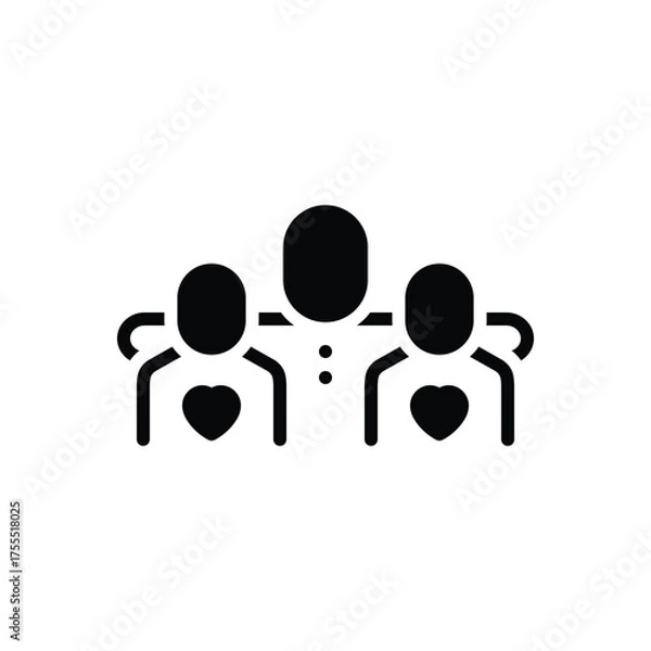 Fototapeta Black solid icon for donor offspring