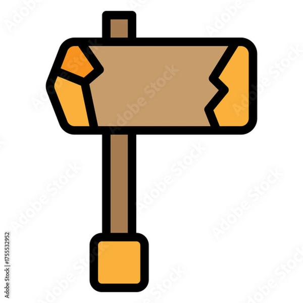 Fototapeta Hammer Stone Vector Filled Icon Design