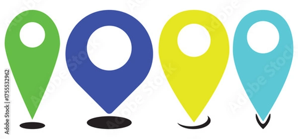 Fototapeta Multi Colored Markers for Location Mapping