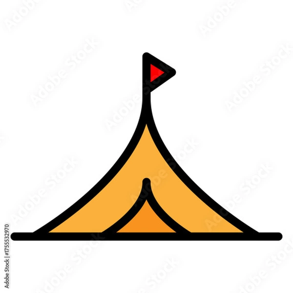 Fototapeta Digging Site Tent Vector Filled Icon Design