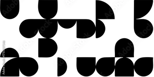 Fototapeta Abstract Dynamic Quarter Circle Tiled Vector Pattern