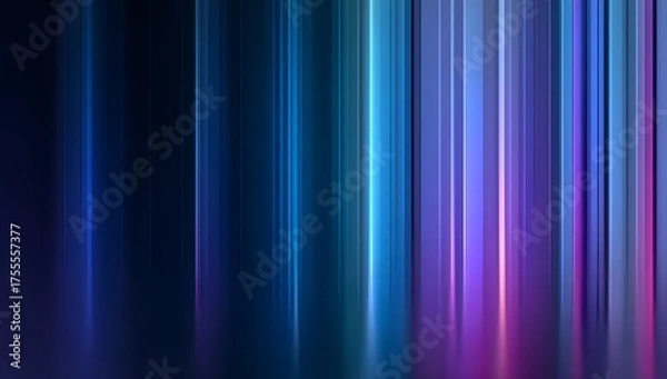 Fototapeta Abstract vertical glowing lines of vibrant blue purple and pink light creating a futuristic and dynamic digital art background with a sense of motion and depth