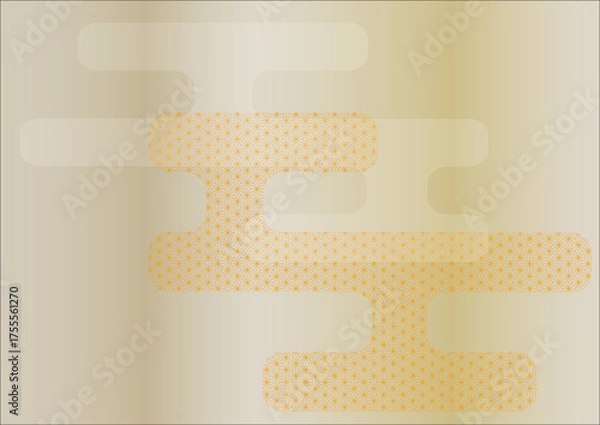 Fototapeta レトロな雰囲気のエ霞の背景・和風