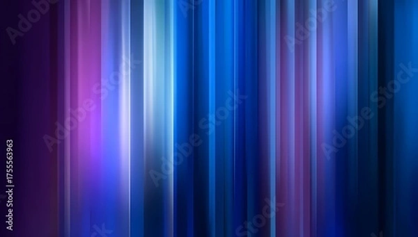 Fototapeta Abstract vertical streaks of vibrant blue and purple light create a dynamic and energetic background with a sense of motion and depth