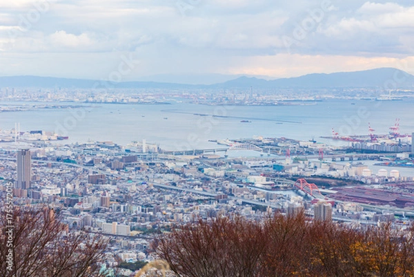 Fototapeta 日本の風景・冬　兵庫県神戸市　掬星台からの眺望