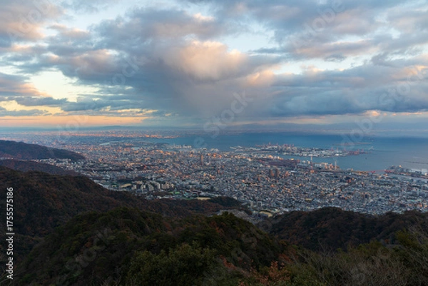 Obraz 日本の風景・冬　兵庫県神戸市　掬星台からの眺望