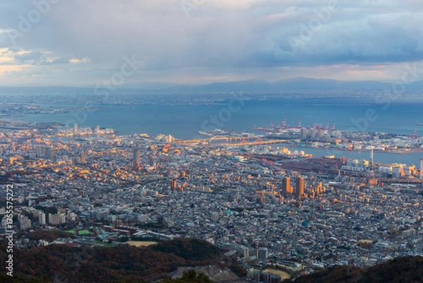Fototapeta 日本の風景・冬　兵庫県神戸市　掬星台からの眺望