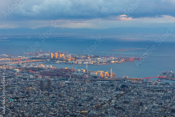 Fototapeta 日本の風景・冬　兵庫県神戸市　掬星台からの眺望