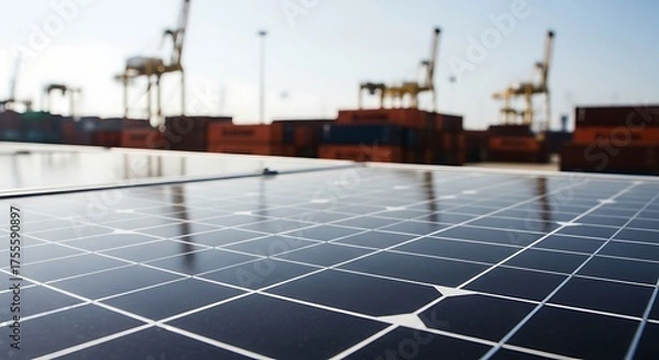 Fototapeta Solar Panel Array Installation Future Energy Innovation Clean Power Generation Renewable Resources Concept