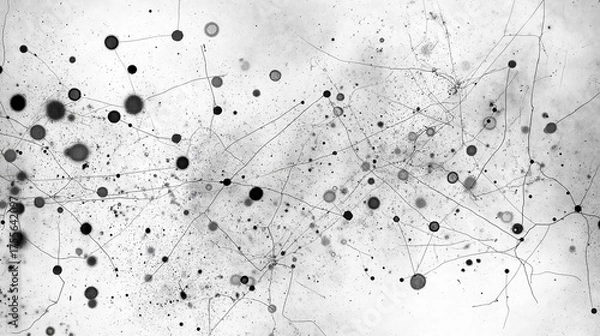 Fototapeta Black and white texture background. Connected dots. Dirty and grunge details. Texture overlay image.