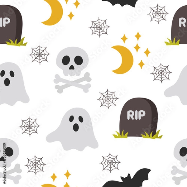 Obraz Cute Halloween Seamless Pattern for Festive Projects