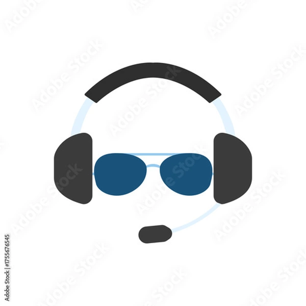 Obraz Airplane pilot glasses icon on white background, Vector illustration