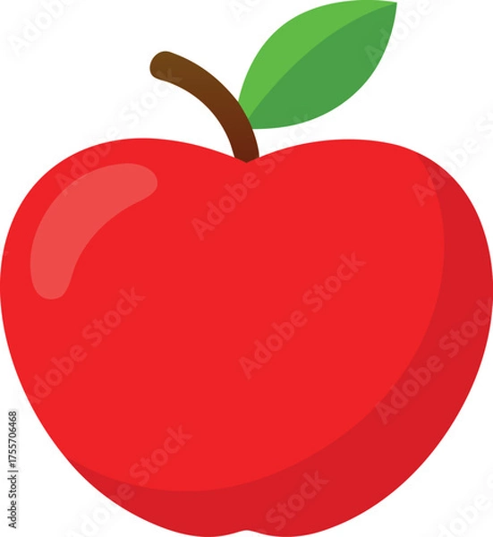 Fototapeta red apple with leaf