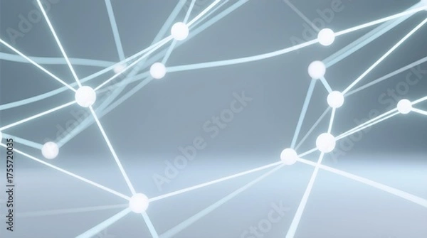 Fototapeta Glowing Network Connection Lines